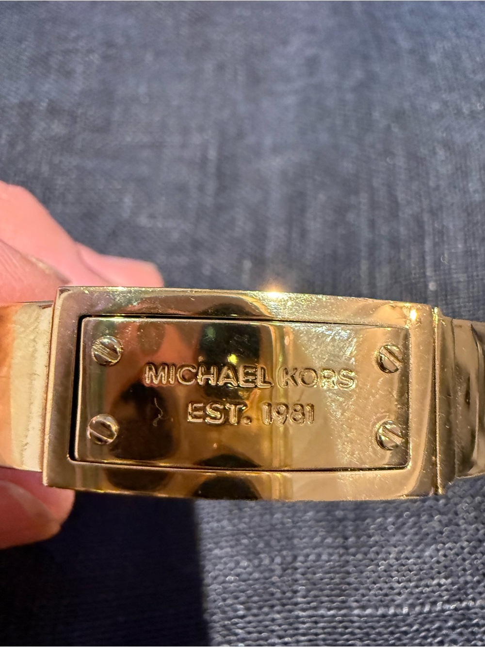 Michael Kors Gold Plated Logo Cuff Bracelet